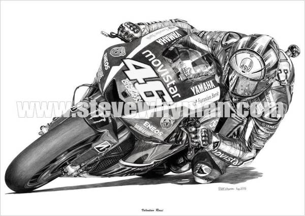 Valentino Rossi pencil drawing 2015