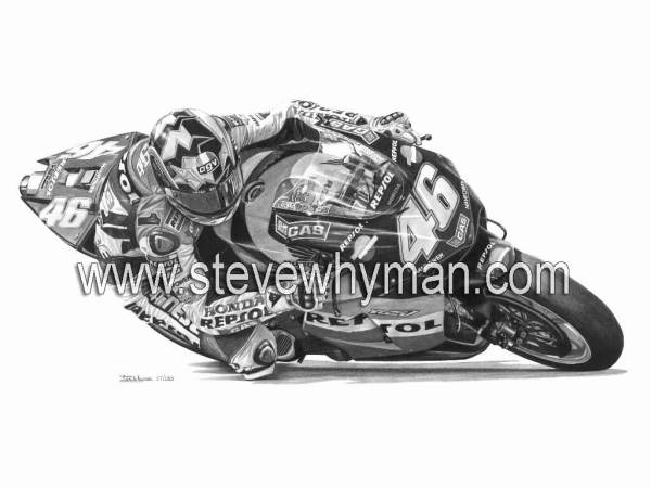 Valentino Rossi 2003 black and white2
