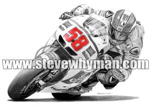 Marco Simoncelli black and white