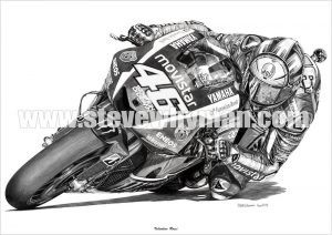 Valentino Rossi pencil drawing 2015